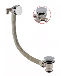 APS11604 Round Bath filler mixer , sprung waste & overflow Chrome