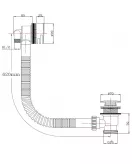 APS11604 Round Bath filler mixer , sprung waste & overflow Chrome