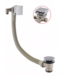 APS11605 Square Bath filler mixer , sprung waste & overflow Chrome