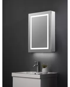 APS11718 Jemima Single Door LED Mirror Cabinet, Bluetooth & Shaver Socket - 500x700mm 
