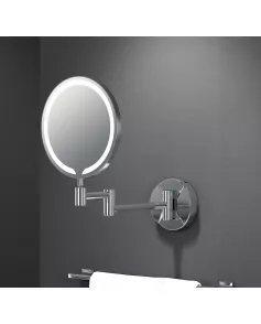 APS11721 Penny Round LED Make Up Mirror - 8" Chrome 