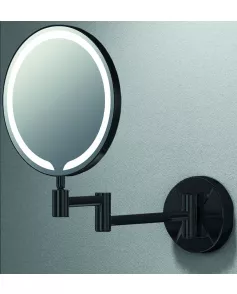 APS11722 Penny Orca Round LED Make Up Mirror - 8" Black Black