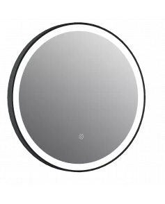 APS11723 Rosie Orca LED Round Touch Mirror w. Demist & Colour Change - 600mm Black