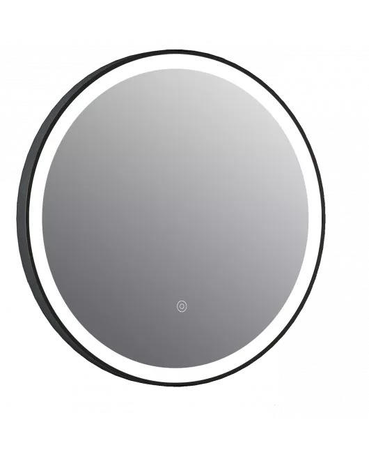 APS11723 Rosie Orca LED Round Touch Mirror w. Demist & Colour Change - 600mm Black