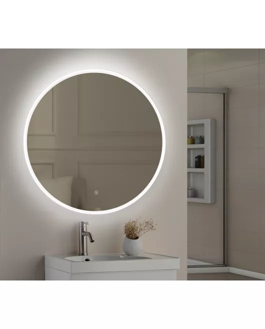 APS11726 Lily Slimline LED Round Touch Mirror w. Demist & Colour Change - 800mm 