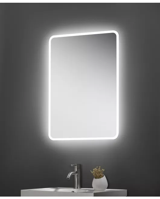 APS11729 Willow Slimline LED Touch Mirror w. Demist, Bluetooth & Shaver Point - 500x700mm 