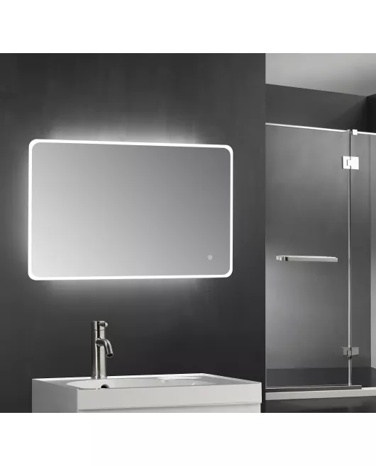 APS11730 Molly LED Touch Mirror w. Demist, Bluetooth & Shaver Point - 1200x600mm 