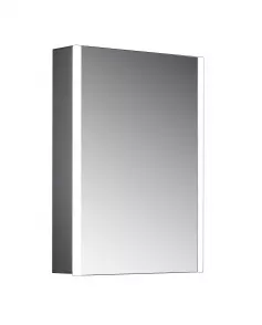 APS11736 Eden Single Door Mirror Cabinet LED Side Strips w. Sensor Switch & Shave Socket - 500x700mm 
