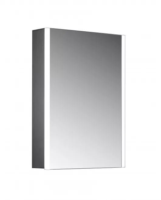 APS11736 Eden Single Door Mirror Cabinet LED Side Strips w. Sensor Switch & Shave Socket - 500x700mm 