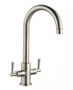 APS11942 Monmouth Dual Kitchen Tap - Brushed Brushed Silver