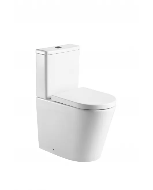 APS11987 Ferrara Rimless Comfort Height D Shape Pan, Seat & Fittings White