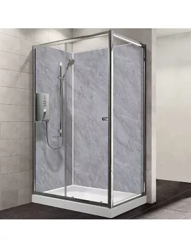 APS12030 Grey Marble Maxi Shower Wall Cladding 2400mm x 900mm x 10mm Grey