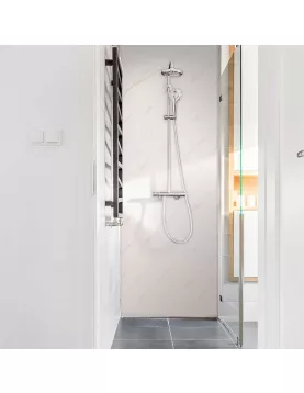 APS12035 Gloss Carrera White Maxi Shower Wall Cladding 2400mm x 900mm x 10mm White