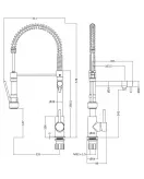 APS12207 Tall Side Kitchen Tap Rinser & Pan Fil Chrome