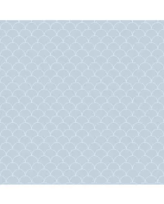 APS12537 SHOWER WALL - Scallop Blue SCA04 Blue