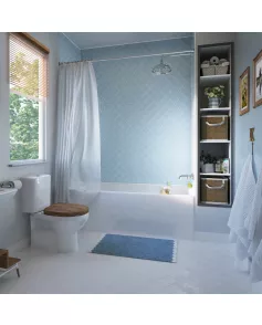 APS12537 SHOWER WALL - Scallop Blue SCA04 Blue