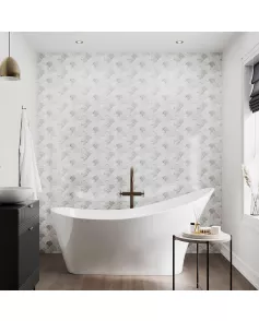 APS12538 SHOWER WALL - Scallop Marble SCA66 Grey