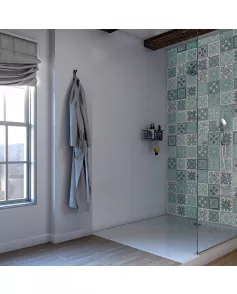 APS12541 SHOWER WALL - Victorian Turquoise SCA08 Green