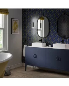 APS12543 SHOWER WALL - DECO Tile Navy Mustard Blue