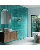 APS12545 SHOWER WALL - Vertical Tile Teal SCA44 Green