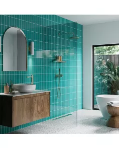 APS12545 SHOWER WALL - Vertical Tile Teal SCA44 Green
