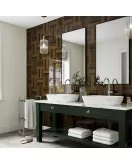 APS12548 SHOWER WALL - Square Parquet Bronze SCA47 Brown