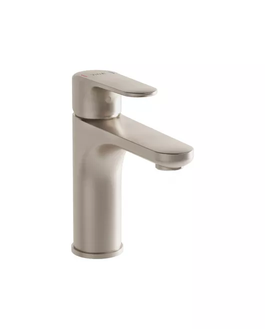 APS12698 Vitra Root Round Basin Mixer Brushed Nickel Brushed Nickel