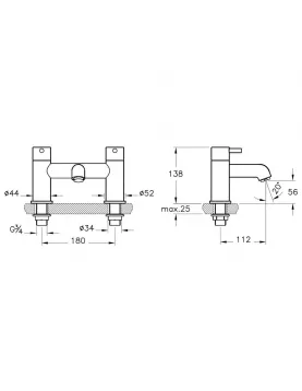 APS12854 Minimax S Bath Filler Chrome