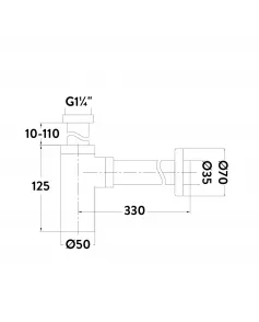APS12900 Minimalist Bottle Trap CP Chrome