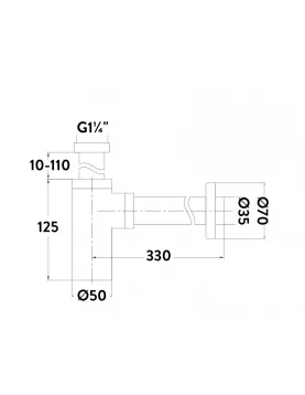 APS12900 Minimalist Bottle Trap CP Chrome