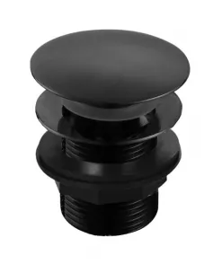 APS12918 APS Matt Black Unslotted Bath Centre Clicker Waste Matt Black