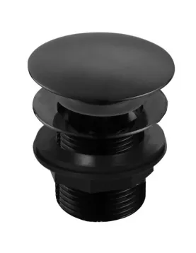 APS12918 APS Matt Black Unslotted Bath Centre Clicker Waste Matt Black