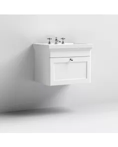 APS13093 600mm Wall Hung 1-Drawer Unit & Basin 3TH Satin Black