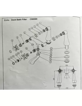 APS17965 Nabis Echo Deck Bath Filler Chrome