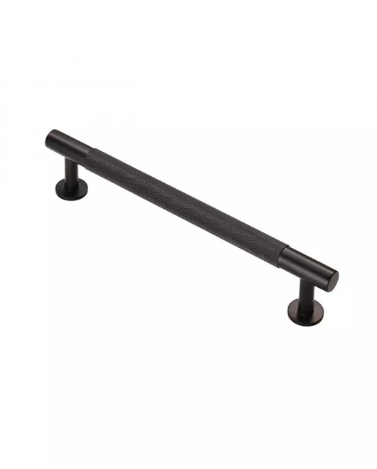 APS18764 Knurled Cabinet Pull Handle 160 Centres Matt Black