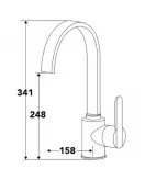 APS18787 Francis Pegler Strata Mono Kitchen Sink Mixer Brushed Nickel 4K6065 Brushed Nickel
