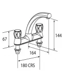 APS3286 Mercia Morden 2 Hole Sink Mixer Chrome
