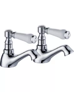 APS3297 Tenby Lever Traditional Ceramic Level Basin Taps Chrome