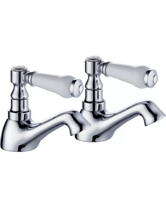 APS3297 Tenby Lever Traditional Ceramic Level Basin Taps Chrome