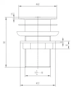 APS3331 Click Clack Basin Waste - UnSlotted Chrome