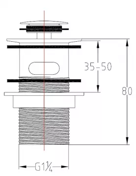 APS3334 Click Clack Basin Waste Chrome