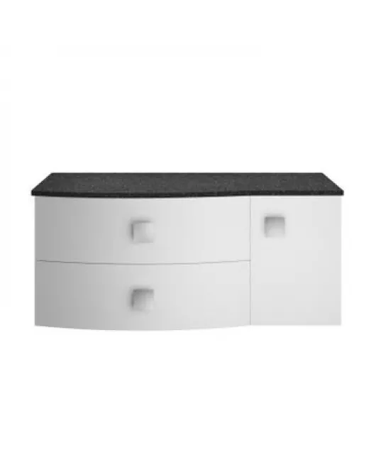 APS3400 1000mm Left Hand Cabinet With Marble Top Moon White