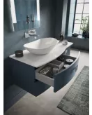 APS3412 1000mm Left Hand Cabinet With Marble Top Mineral Blue