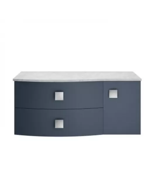 APS3416 1000mm Left Hand Cabinet With Marble Top Mineral Blue