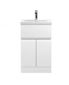 APS3418 500 F/S 2-Door/Drawer Unit & Basin 1 Satin White