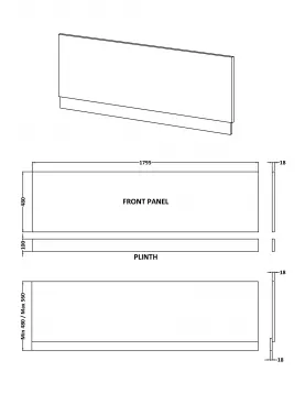 APS4606 1800mm Bath Front Panel Gloss White
