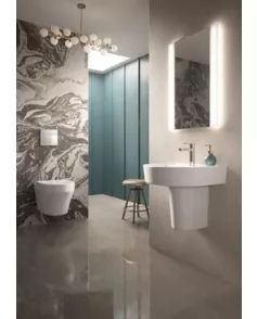 APS4769 Luna Wall Hung Pan and Seat White