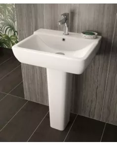 APS4777 Arlo 550mm Basin & Pedestal White