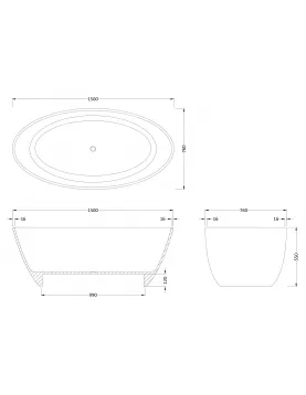 APS4831 Freestanding Bath White