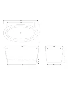 APS4832 Freestanding Bath White
